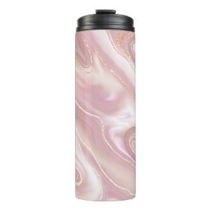 Elegant marble: rose gold texture thermal tumbler