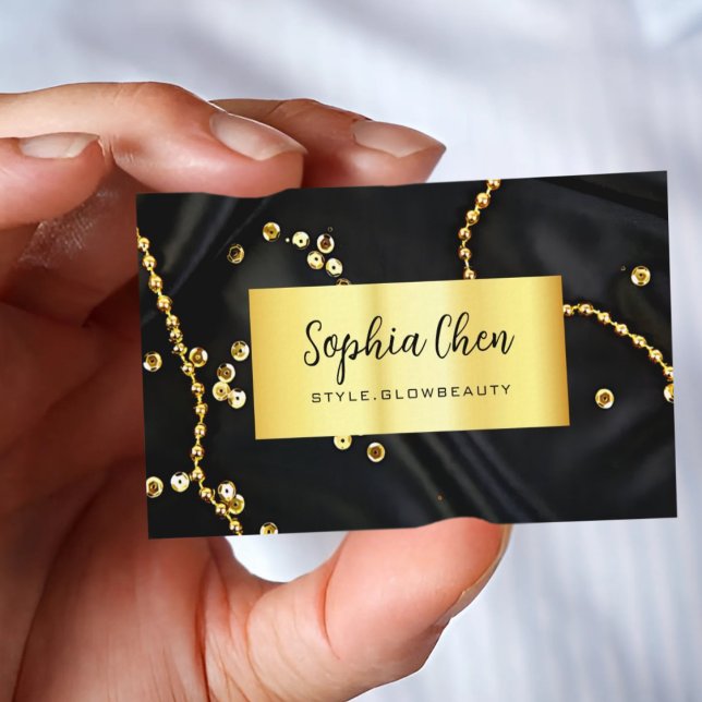 Elegant Marble Salon Card with Gold Glitter (Elegant Marble Salon Card with Gold Glitter)