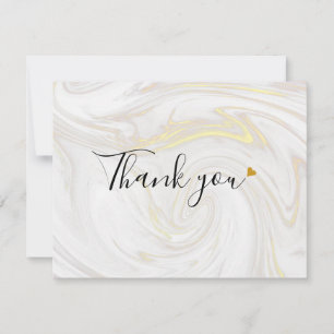 Elegant Marble Script Thank You Card