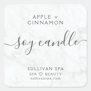 Elegant Marble Soy Candle Label