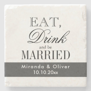 Elegant marble stone coaster for wedding couple