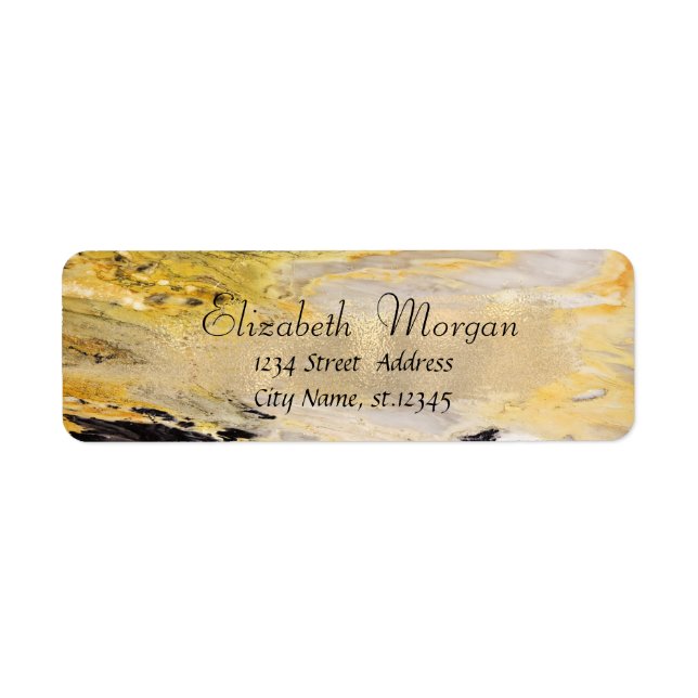 Elegant Marble Stone,  Faux Gold Brush Stroke (Front)