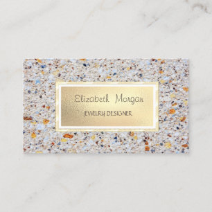 Elegant Marble,Stone  Gold Frame Jewellery Designe Business Card
