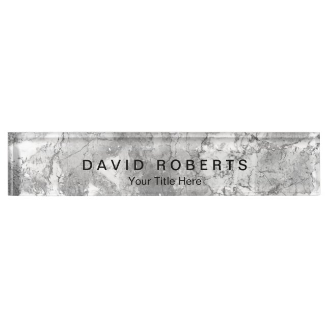 Elegant Marble Stone Texture Professional Nameplate (Front)