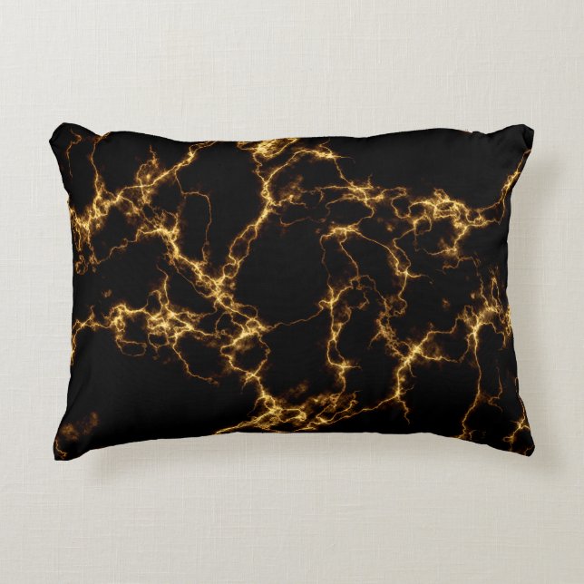 Elegant Marble style3 - Black Gold Decorative Cushion (Front)