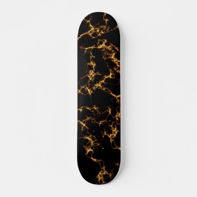 Elegant Marble style3 - Black Gold Skateboard (Front)