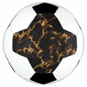 Elegant Marble style3 - Black Gold Soccer Ball