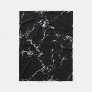 Elegant Marble style4 - Black and White Fleece Blanket
