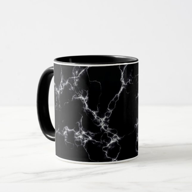 Elegant Marble style4 - Black and White Mug (Front Left)