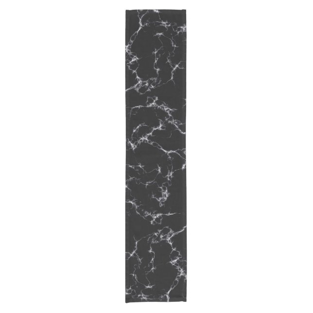Elegant Marble style4 - Black and White Short Table Runner (Front)