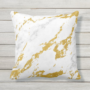 Elegant Marble style6 - Gold and White Cushion