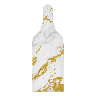 Elegant Marble style6 - Gold and White Cutting Board