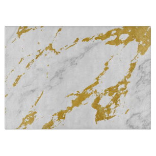 Elegant Marble style6 - Gold and White Cutting Board
