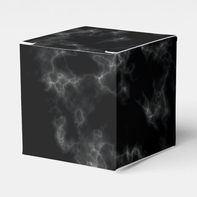 Elegant Marble style - black Favour Box (Front Side)