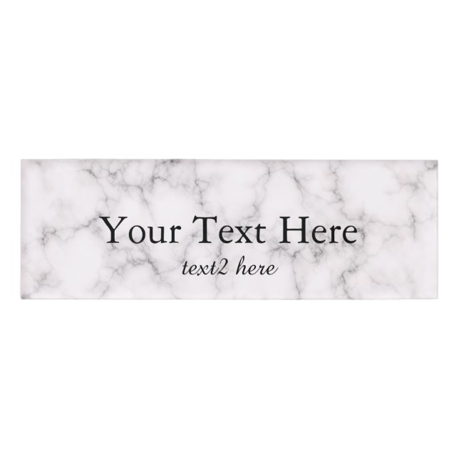 Elegant Marble style Name Tag (Front)