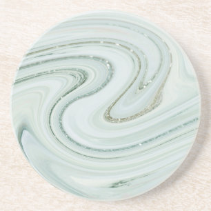 Elegant Marble Swirl Glitter Pattern Sparkle Glam Coaster