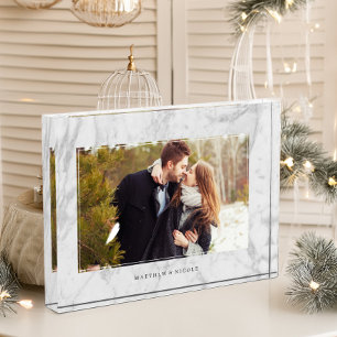 Elegant Marble Texture Frame Photo Block