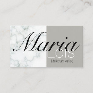 Elegant Marble Two Tone Makeup Artistry  Business Card
