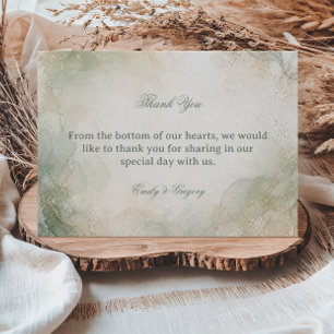 Elegant Marble Watercolor Thank You Card