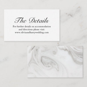Elegant Marble Wedding Website Enclosure Card