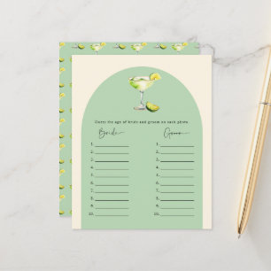 Elegant Margs and Matrimony Bridal Shower Game