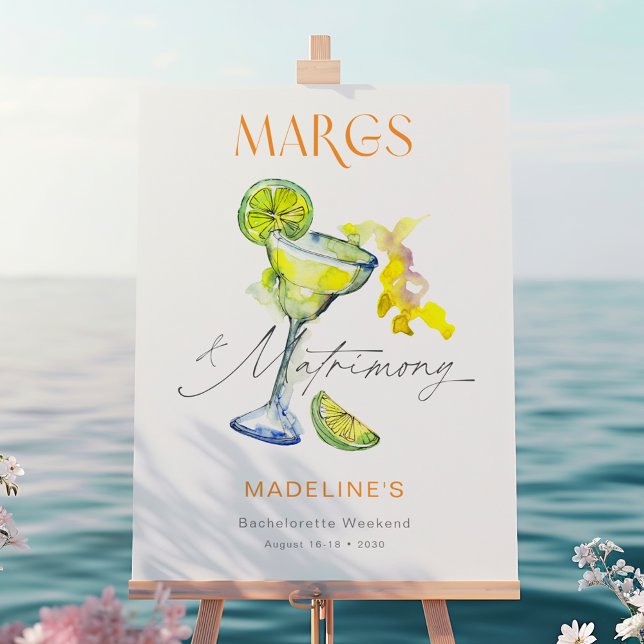 Elegant Margs & Matrimony Bachelorette Weekend Poster (Creator Uploaded)