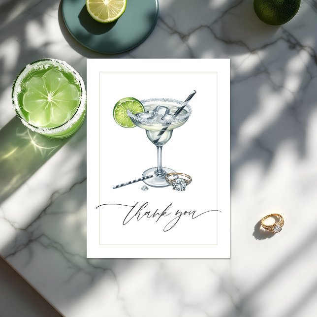 Elegant Margs & Matrimony Bridal Shower Photo Thank You Card (Elegant Margs & Matrimony Bridal Shower Photo Thank You Card)