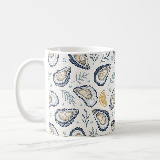 Elegant Marine Oysters Coffee Mug (Left)