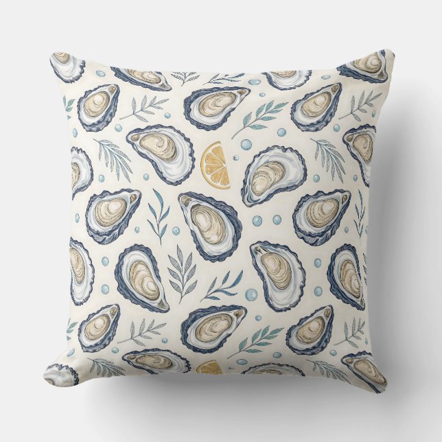 Elegant Marine Oysters Cushion (Front)