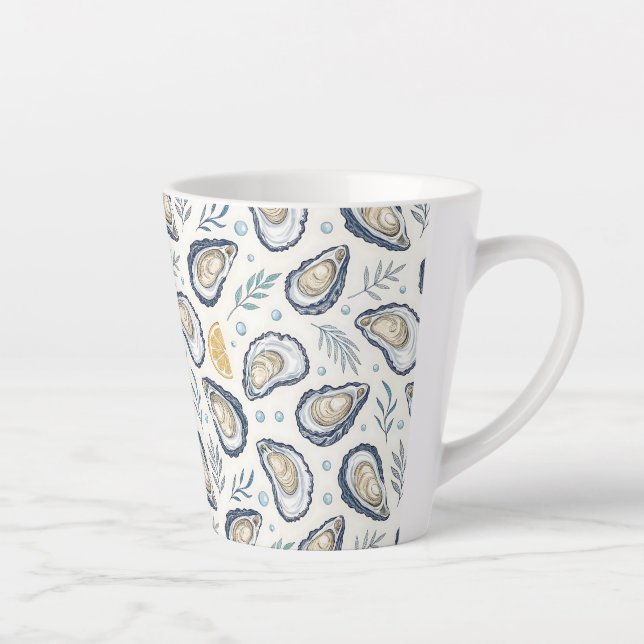 Elegant Marine Oysters Latte Mug (Right)