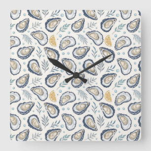 Elegant Marine Oysters Square Wall Clock