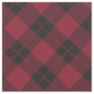 Elegant Maroon and Black Plaid   Fabric