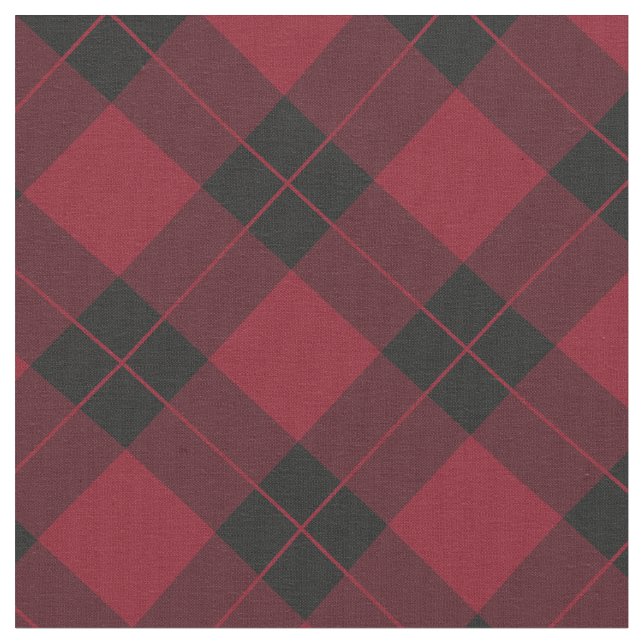 Elegant Maroon and Black Plaid | Fabric (Close Up)
