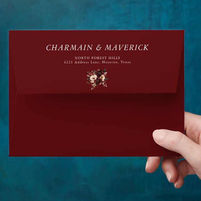 Elegant Maroon Burgundy Wedding  Envelope (Creator Uploaded)