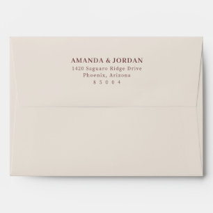 Elegant Maroon Calligraphy Address Envelope
