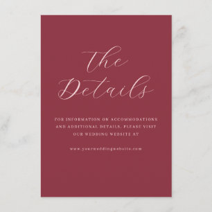 Elegant Maroon Calligraphy Enclosure Card