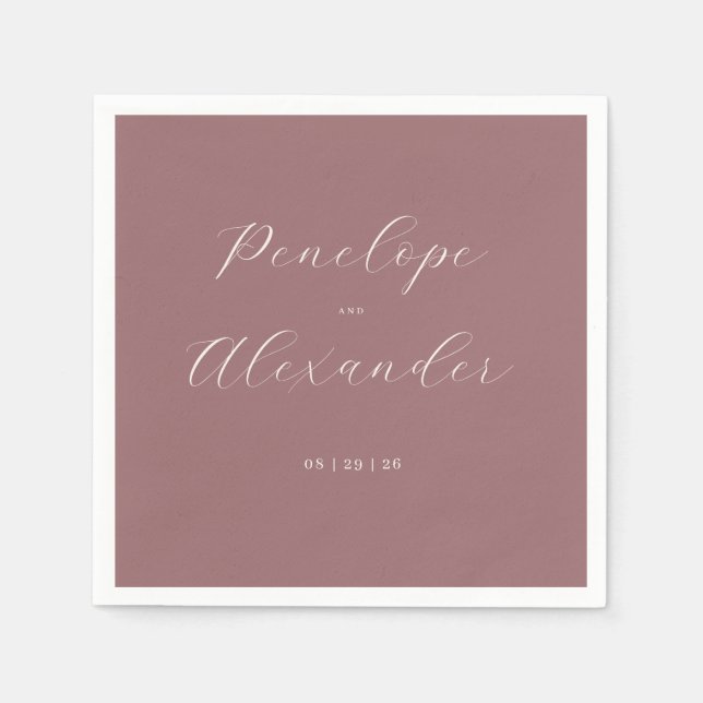 Elegant Maroon Calligraphy Napkin (Front)