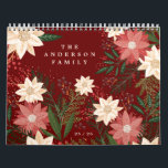 Elegant Maroon Family Name Poinsettia Christmas Calendar<br><div class="desc">***this design is part of a christmas holiday collection*** _______________________ this design template is fully editable and customisable by you the customer - click personalise further button if you with to move, add, delete or make major changes to the design _______________________ *if you have any DESIGN questions or need more...</div>