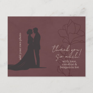 Elegant Maroon Floral Thank you Enclosure Card