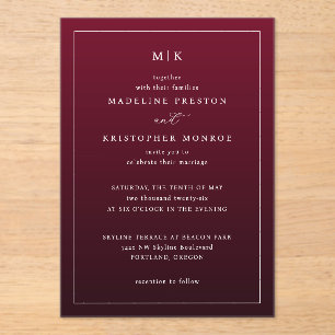 Elegant Maroon Formal Invitation