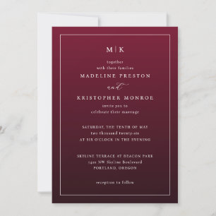Elegant Maroon Formal Invitation
