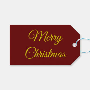 Elegant Maroon & Gold Gift Tags