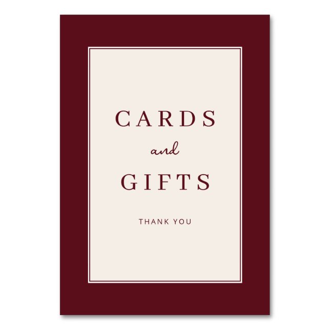 Elegant Maroon Minimalist Gratitude Card (Front)