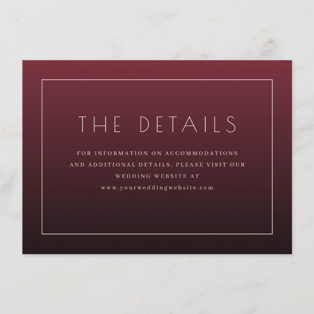 Elegant Maroon Minimalist Invitation (Front)
