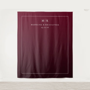 Elegant Maroon Minimalist Wedding Invitation Tapestry