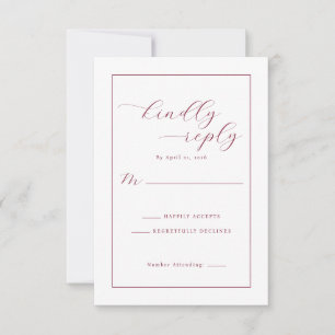 Elegant Maroon RSVP Card
