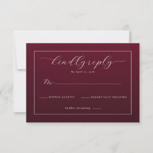 Elegant Maroon RSVP Card