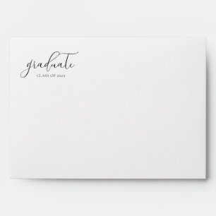 Elegant Maroon Script Graduation Return Address Envelope
