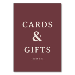 Elegant Maroon Typography Design Table Number