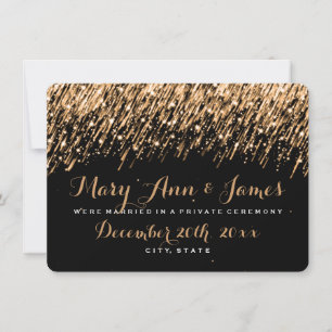 Elegant Marriage Elopement Falling Stars Gold Announcement